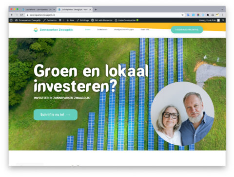 Voor Zonneparken Zwaagdijk hebben wij de stijl en online wervings-campagne verzorgd