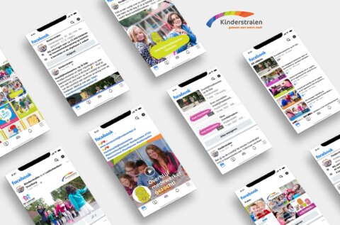 Voor Kinderstralen Utrecht hebben wij de nieuwe huisstijl ontwikkeld en de online introductie campagne verzorgd